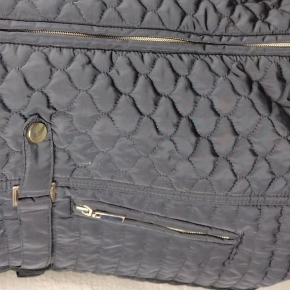 Giacca Black Quilted Long Sleeve Mid Length Zipper Front Medium Weight Jacket - Picture 7 of 16